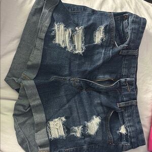 Aeropostale Dark Blue Distressed Denim Shorts
